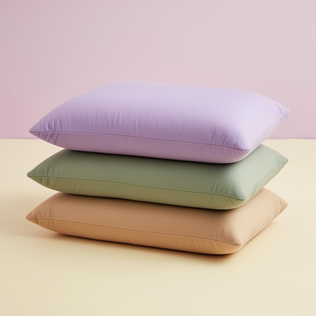 Stack of three Awesome Pillows in lavender, eucalyptus and sandalwood